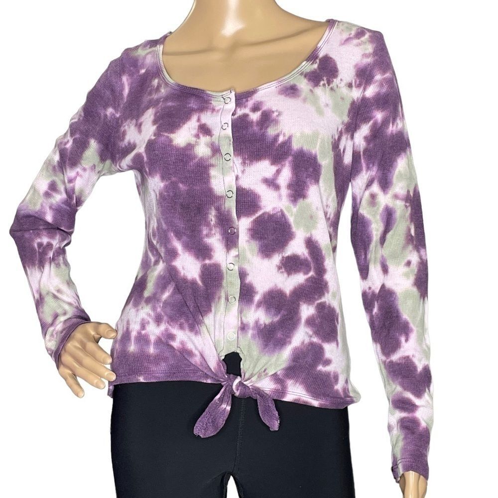 Ultra Flirt purple tie dye knot top, NWT, medium